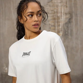 Everlast® Sport EVERLAST Womens SS Oversized Iconic Cotton Stretch Tee T-shirt White
