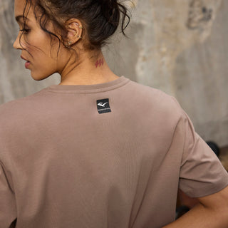 Everlast® Sport EVERLAST Womens SS Oversized Iconic Cotton Stretch Tee T-shirt Sand