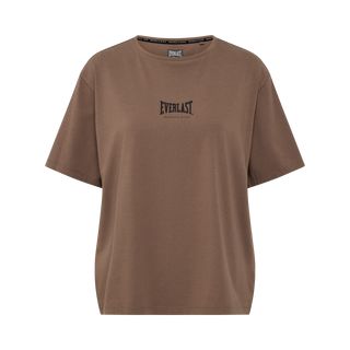 Everlast® Sport EVERLAST Womens SS Oversized Iconic Cotton Stretch Tee T-shirt Sand
