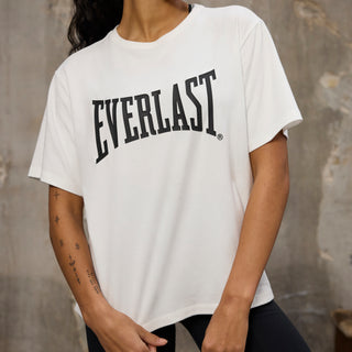 Everlast® EVERLAST Womens SS Oversized Iconic Logo Cotton Stretch Tee T-shirt White